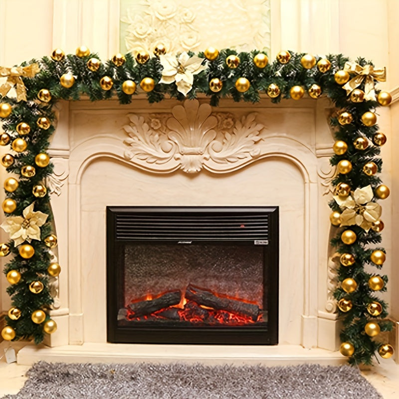 Bright 4ft Christmas Garland with LED Lights - Battery Powered Decor - Pexav