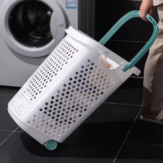 Big Wheel Laundry Hamper Cart Basket - Pexav