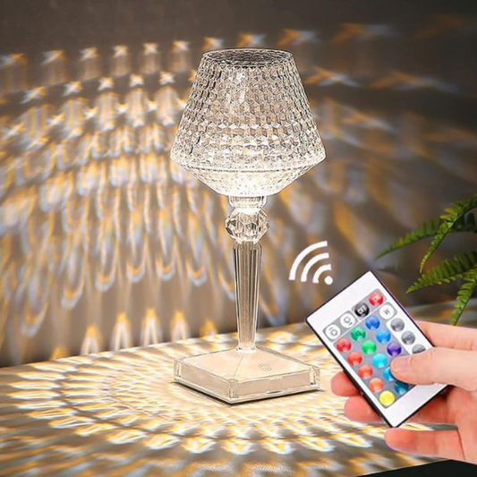 Stylish Glass Battery Table Lamp with 16 Color Choices - Pexav