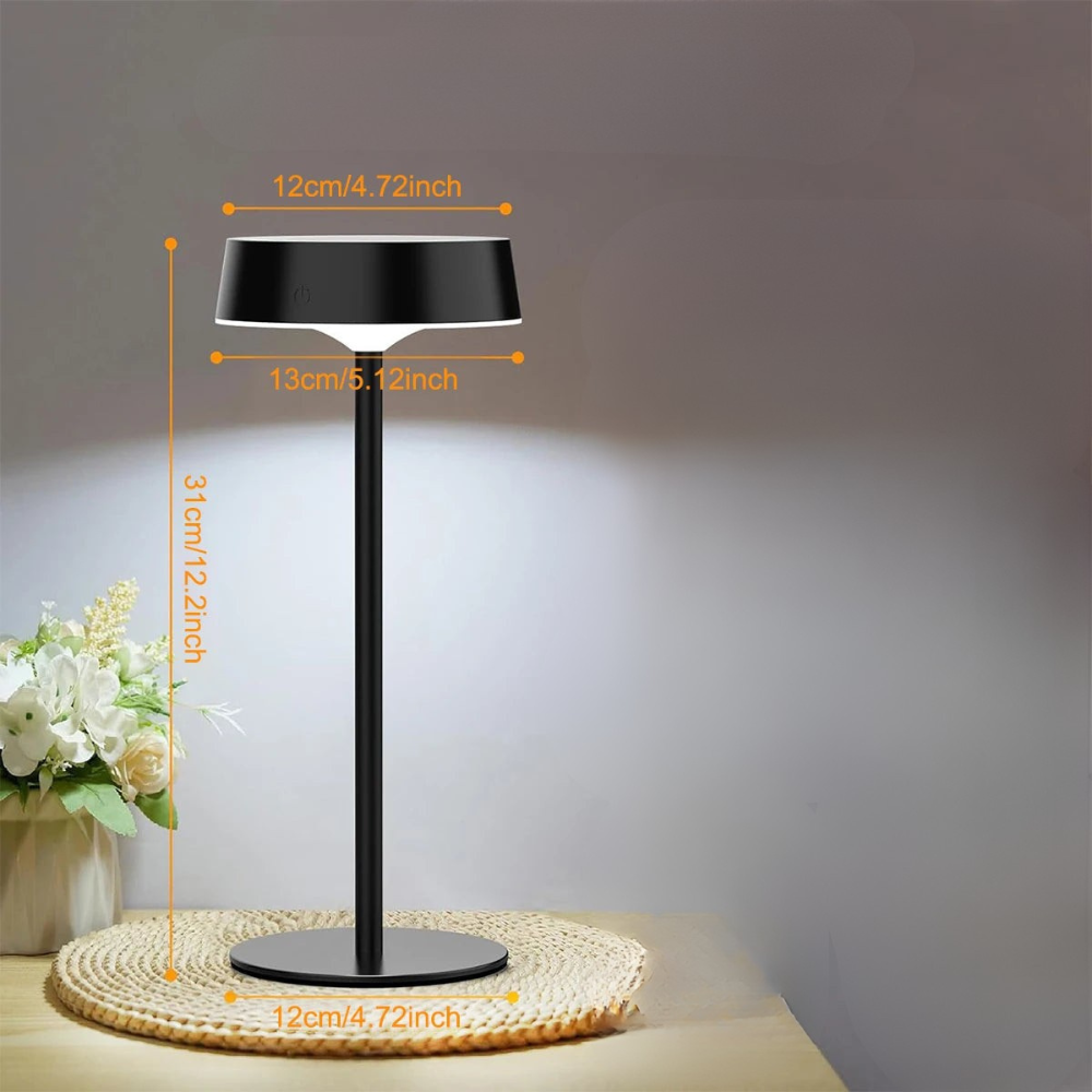Dimmable Wireless Solar Table Lamp with 3 Light Colors – IP65 Waterproof Cordless Design for Indoor and Outdoor Use 4