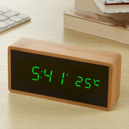 Clear LED Clock Radio with Mirror Face