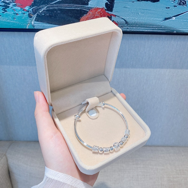 Shiny Sterling Silver Good Luck Charm Bracelet - Pexav