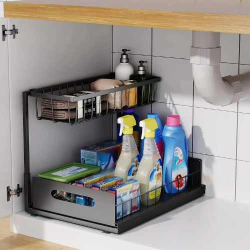 Space Saving Double Tier Under Sink Storage - Pexav