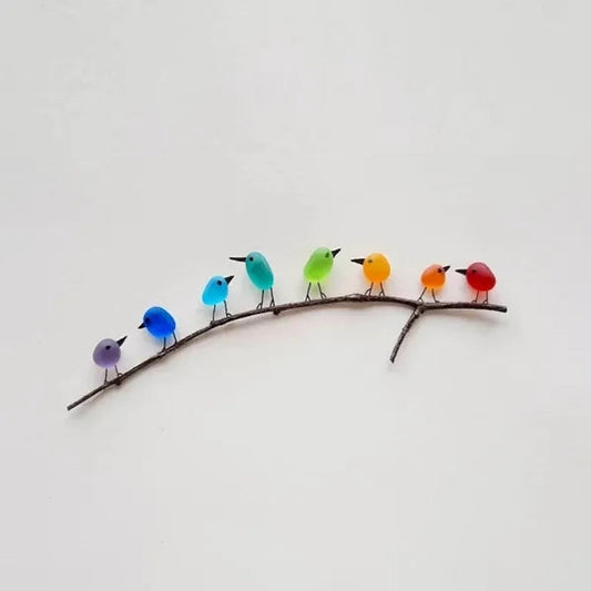 Colorful Glass Bird Figurine Wall Art - Pexav