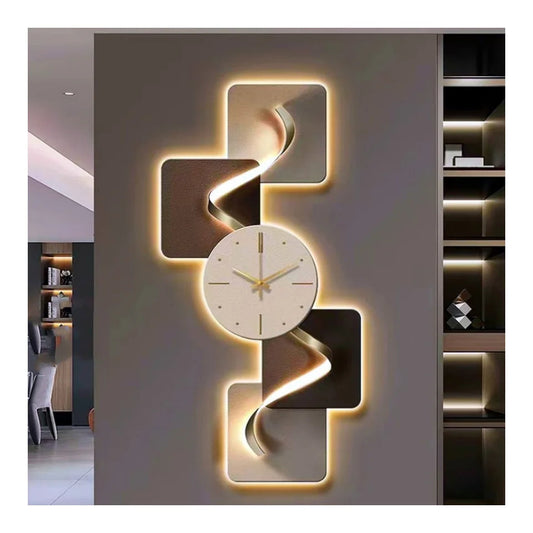 Unique Wooden Contemporary LED Wall Clock - Pexav