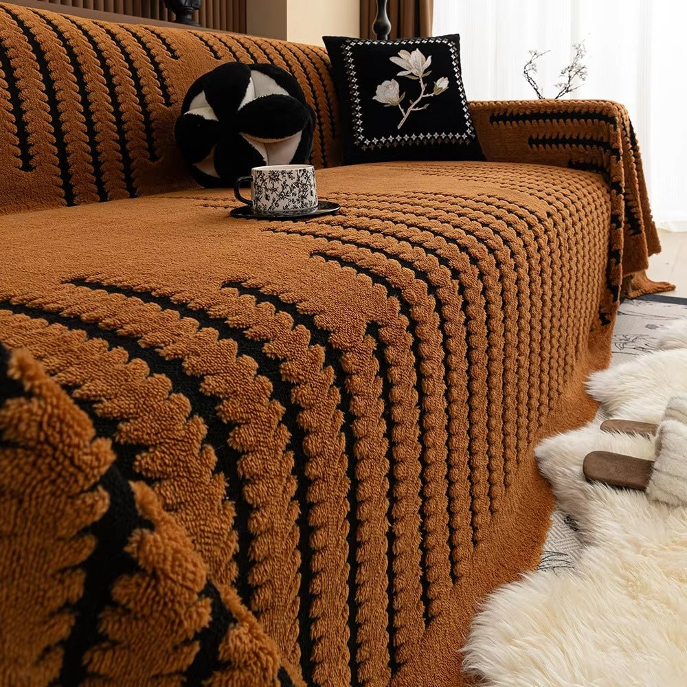 Soft Sofa Cover with Cozy Faux Fur Texture