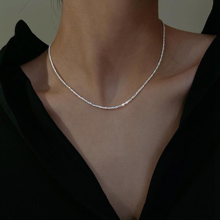 Shining Silver Pendant Necklace Set