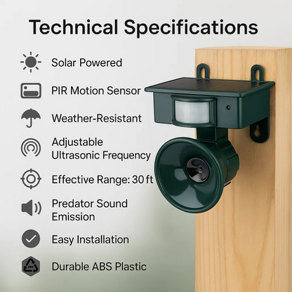 Automatic Solar Powered Bird Scarer Outdoor Repellent