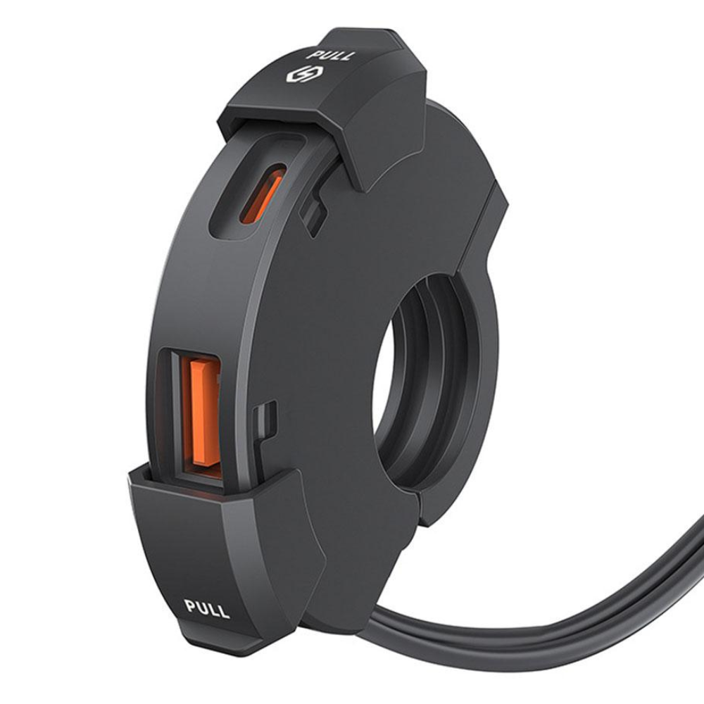 Compact Bike Phone Charger with Handlebar Clip
