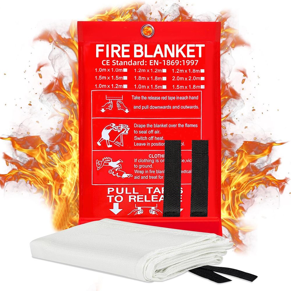 Compact 2-Pack Fire Safety Blankets Flame Resistant Covers - Pexav