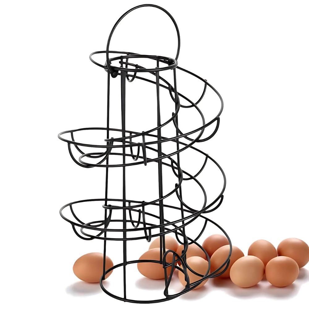 Space Saving Spiral Egg Tray Storage Holder