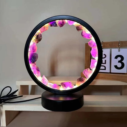 Soothing Glow Table Lamp with Sparkling Crystal Base