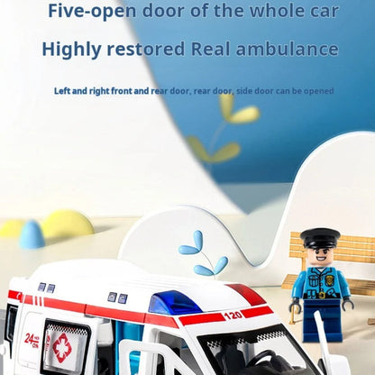 1:32 Mini Ambulance Police Car, Sound & Light Vehicle for Imaginative Kids, Safe for Ages 3+