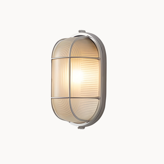 Vintage Metal Outdoor Wall Light - Glass Shade - Pexav