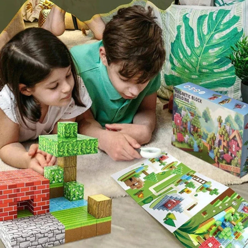 Vibrant Magnetic Construction Blocks Toy for Children