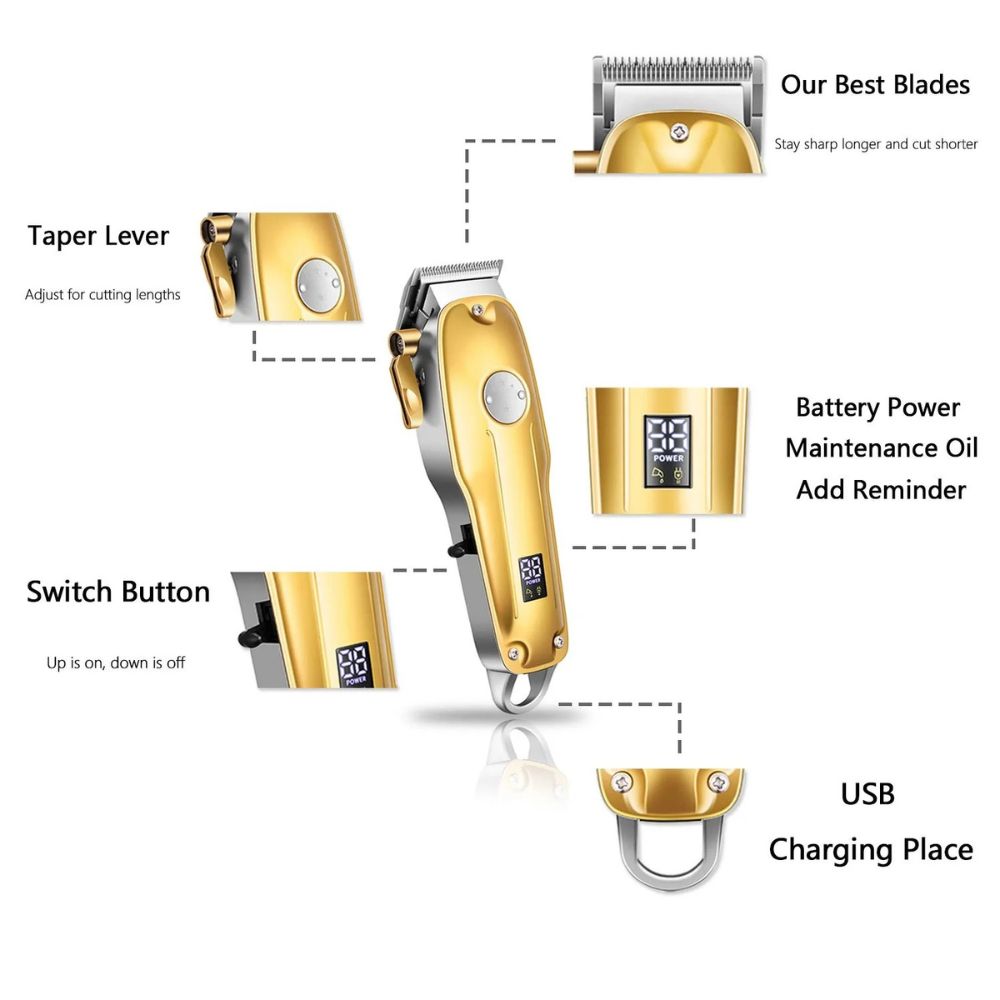 Premium Cordless Mens Hair Trimmer Kit