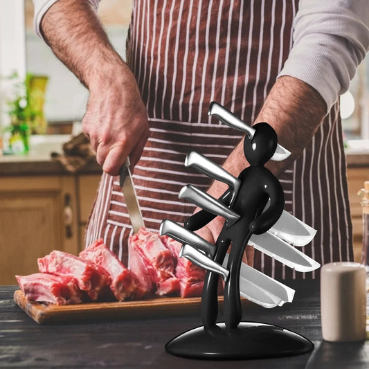 Unique Wooden Knife Block Holder Set - Pexav
