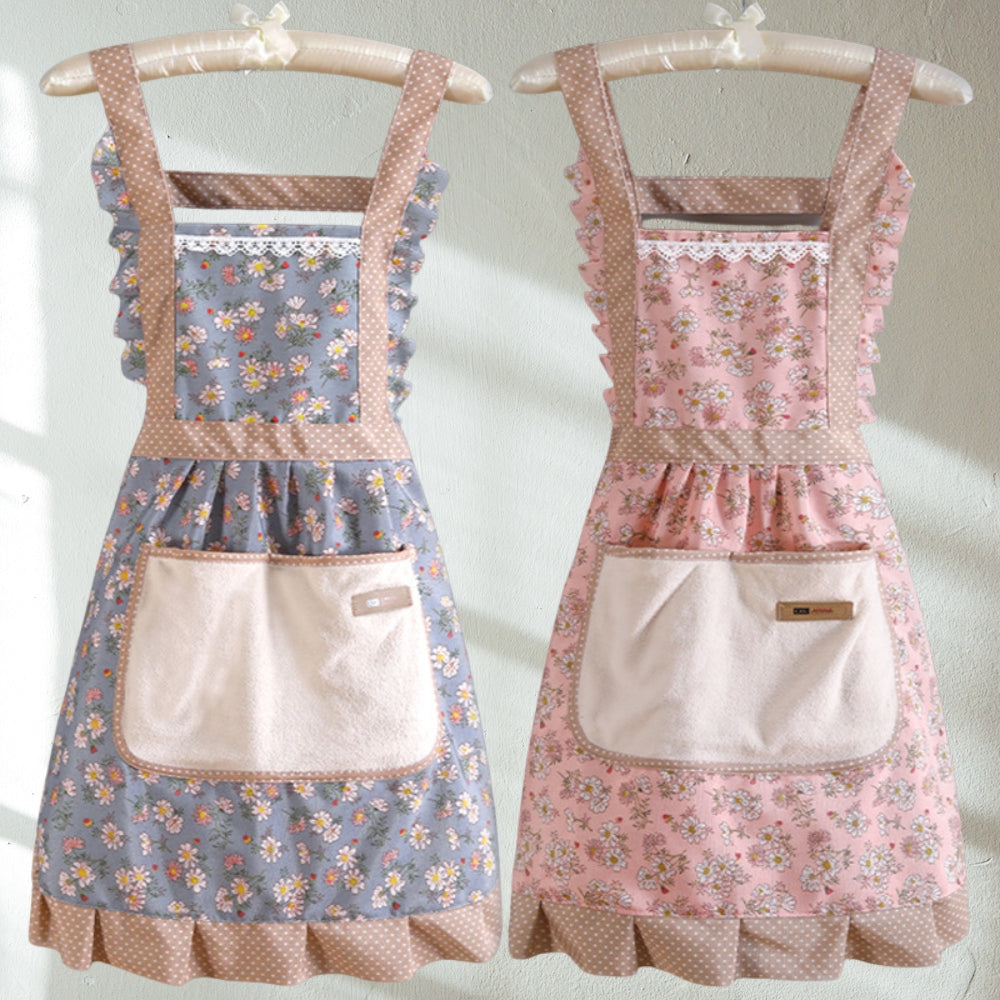 Waterproof Floral Apron for Kitchen Oil Proof Design - Pexav