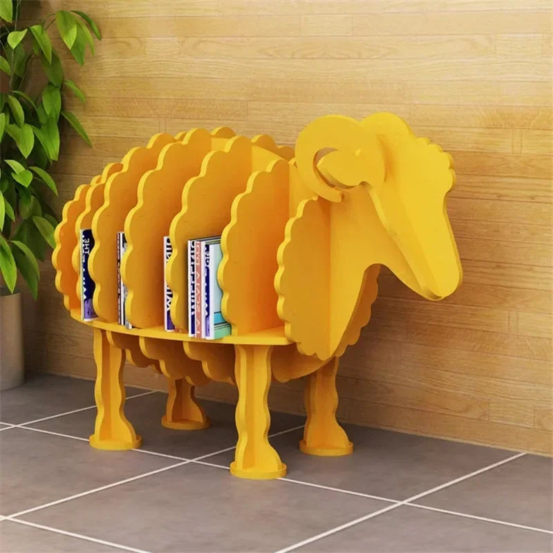 Unique Wooden Sheep Bookshelf - Pexav