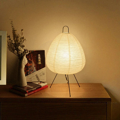 Asian Style Rice Paper Table Light Warm Glow