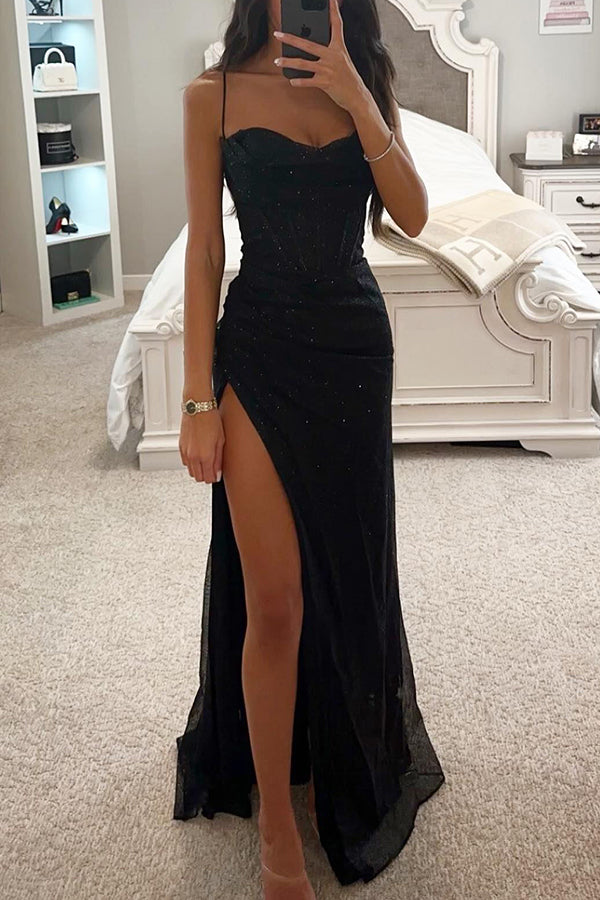 Sparkly Sequined Evening Maxi Dress - Pexav