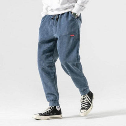 Men's Comfortable Elastic Waist Pants with Side Pockets