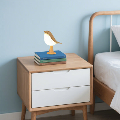Glarefusion Chic Wooden Bird Table Lamp