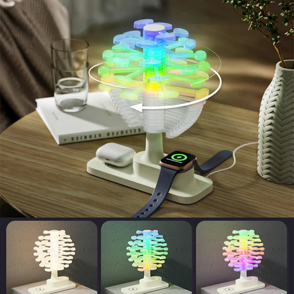 Modern Tree Desk Lamp with Built-in Wireless Charger