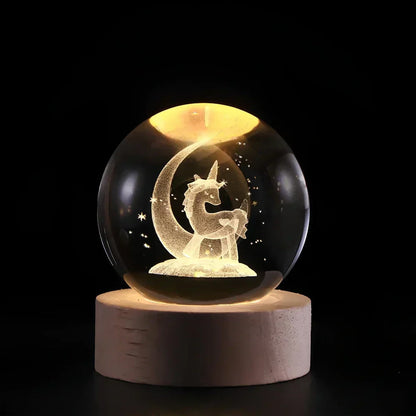 Glowing Glass Ball Table Lamp Modern Home Decoration