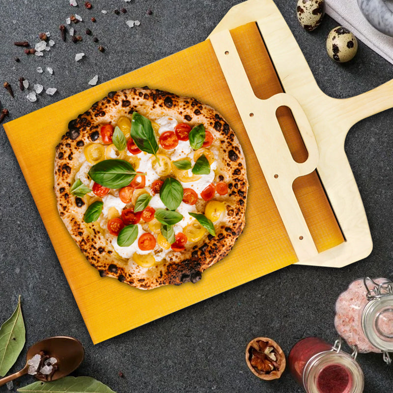 Wooden Pizza Peel with Smooth Slide Mechanism
