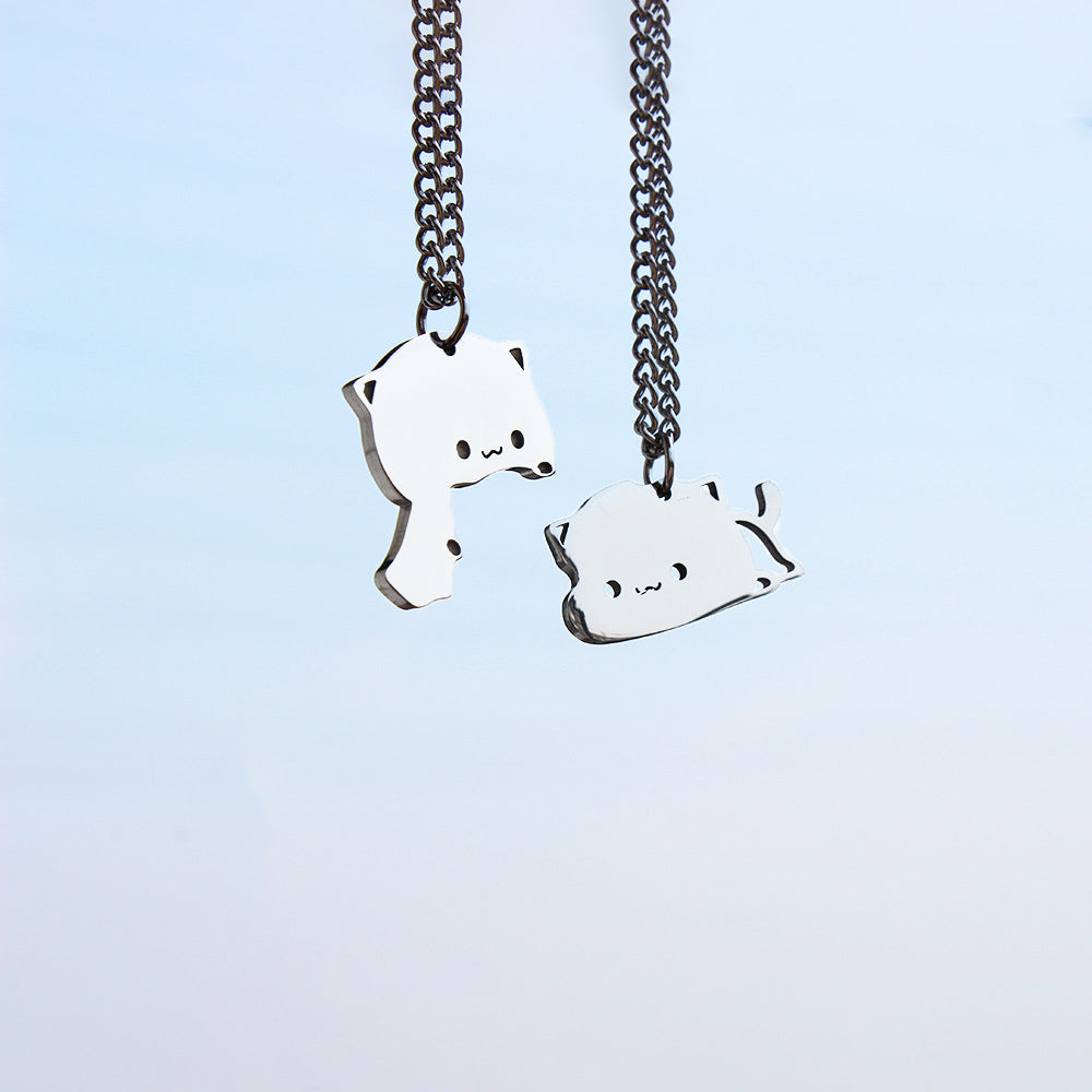 Adorable Cat Lover Tiny Pendant Necklace - Pexav