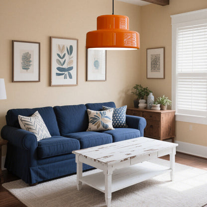 Modern Vintage Bauhaus Orange Pendant Light
