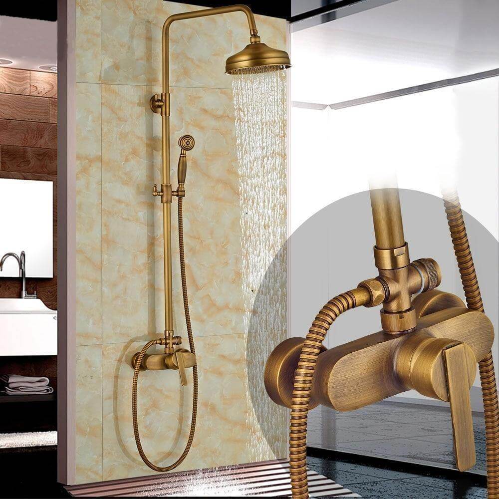 Classic Brass Rainfall Shower Head Set - Pexav