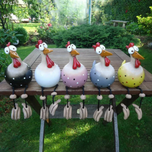 Colorful Yard Chicken Figurine Garden Decor Statue - Pexav