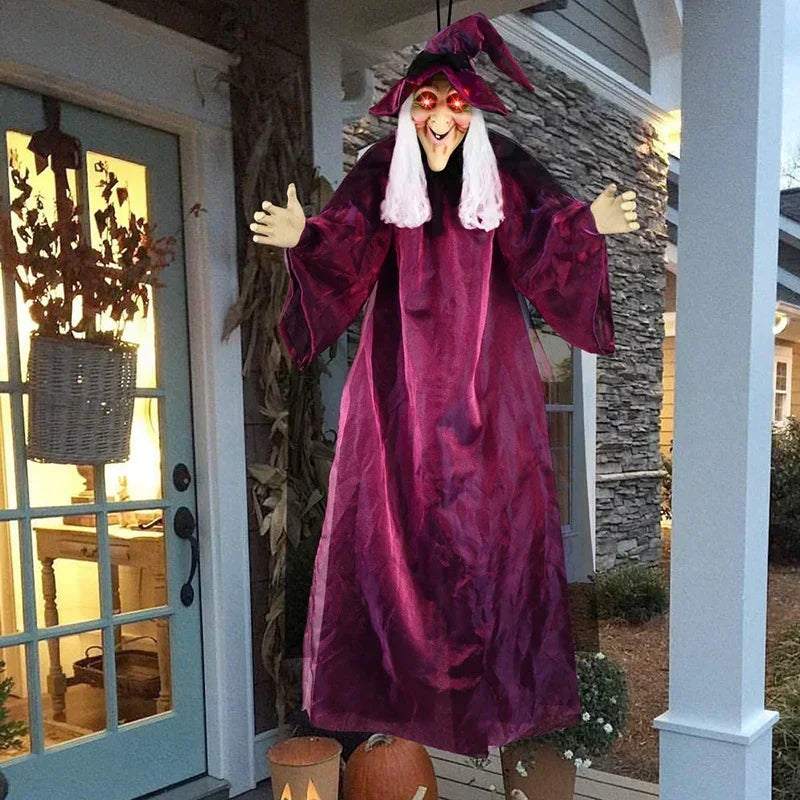 Spooky Halloween Witch Figure with Sound and Lights - Pexav