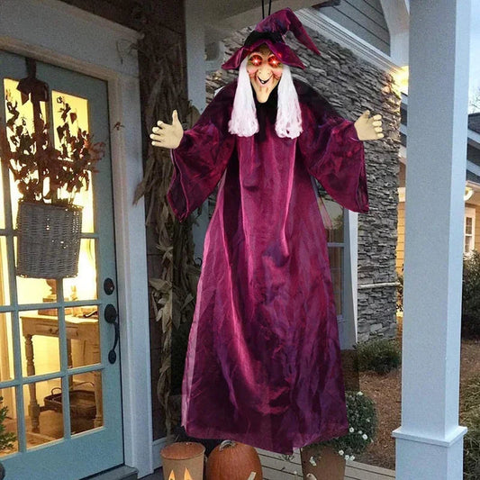 Spooky Halloween Witch Figure with Sound and Lights - Pexav