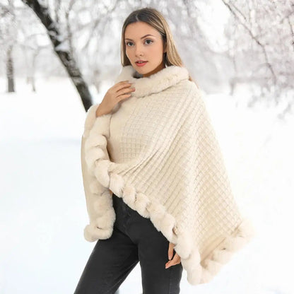 Soft Faux Fur Wrap Cape for Ladies - Pexav