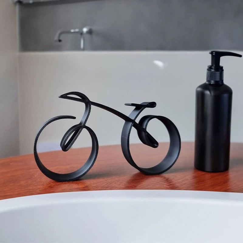 Simple Silver Bike Figure Decoration