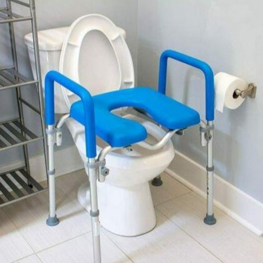 Comfortable Elevated Toilet Seat Riser with Support Arms - Pexav