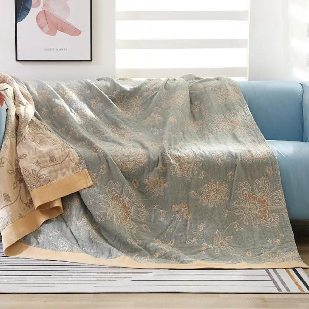 Soft Floral Blanket Airy Thin Design