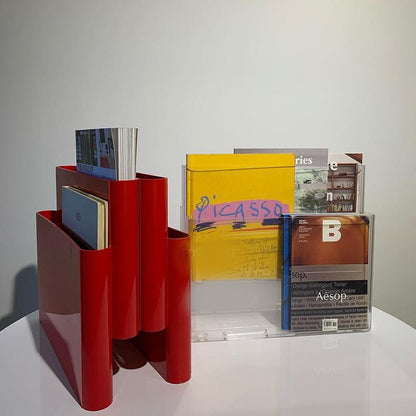 Wooden Magazine Holder Standing Shelf