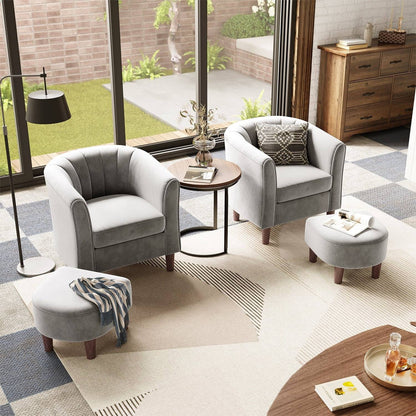 Comfortable Armchair with Storage Stool