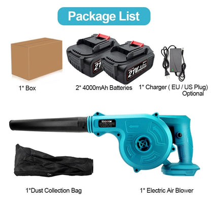 2-in-1 Cordless Leaf Blower & Vacuum – Portable Electric Garden Blower with Strong Suction for Yard Cleaning & Debris Removal