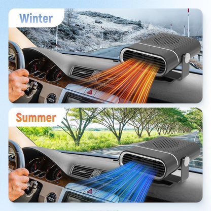 2-in-1 Portable Car Heater With 360° Rotation, Dual Hot & Cool Modes, Fog & Ice Removal