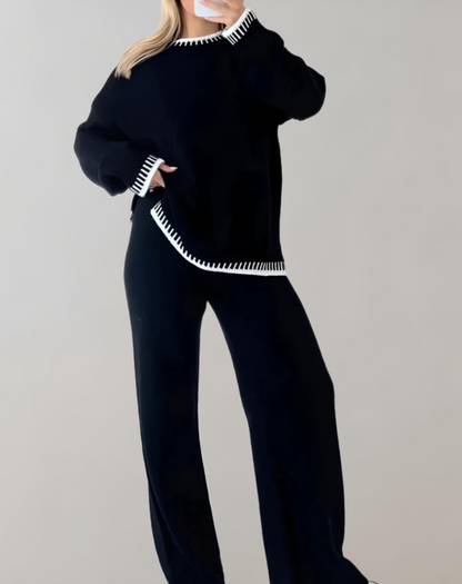 2-piece Women's Clothing Set - Sofia-Black-S-Nora Luxe
