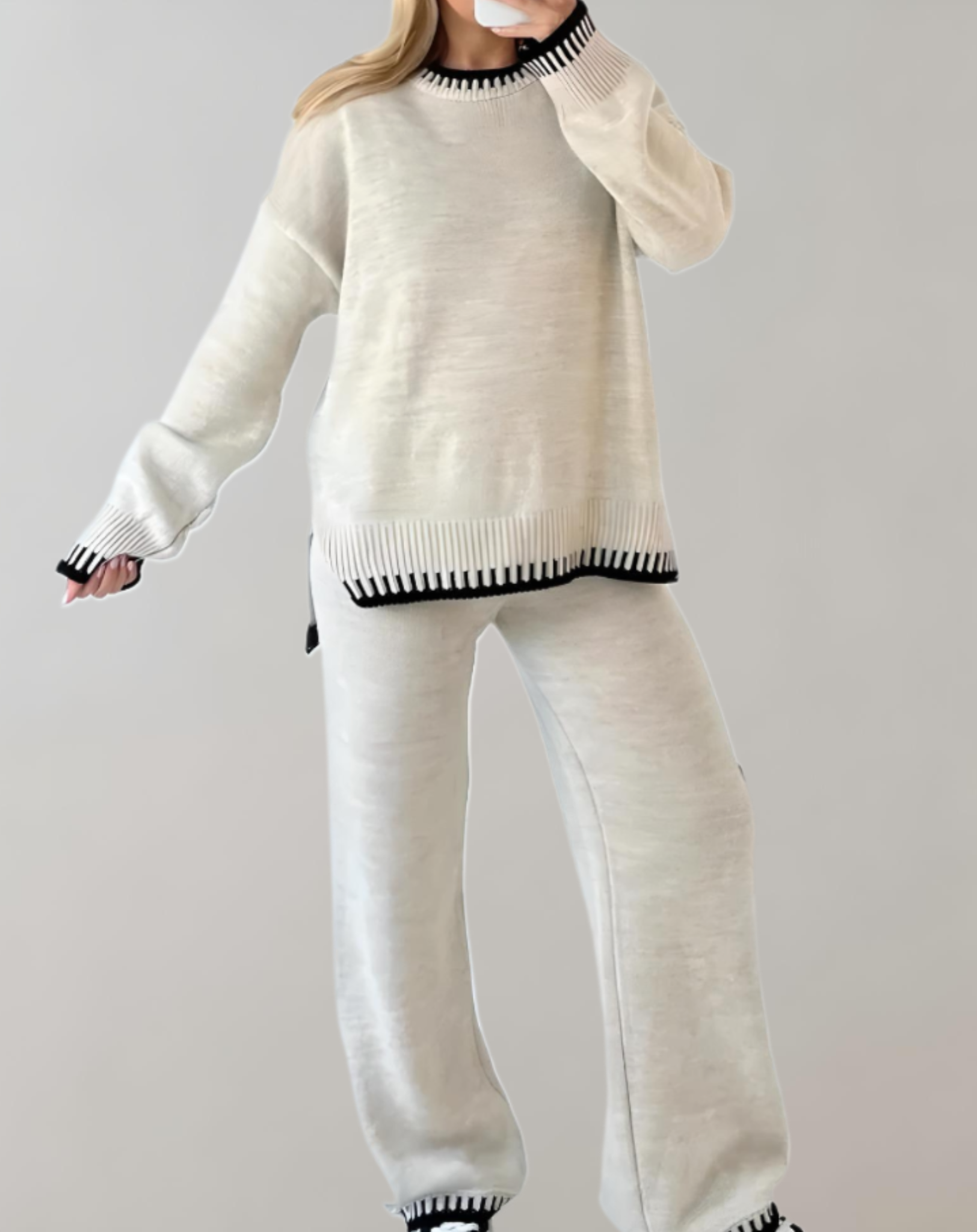 2-piece Women's Clothing Set - Sofia-White-S-Nora Luxe