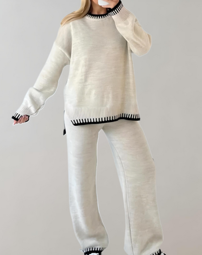 2-piece Women's Clothing Set - Sofia-White-S-Nora Luxe