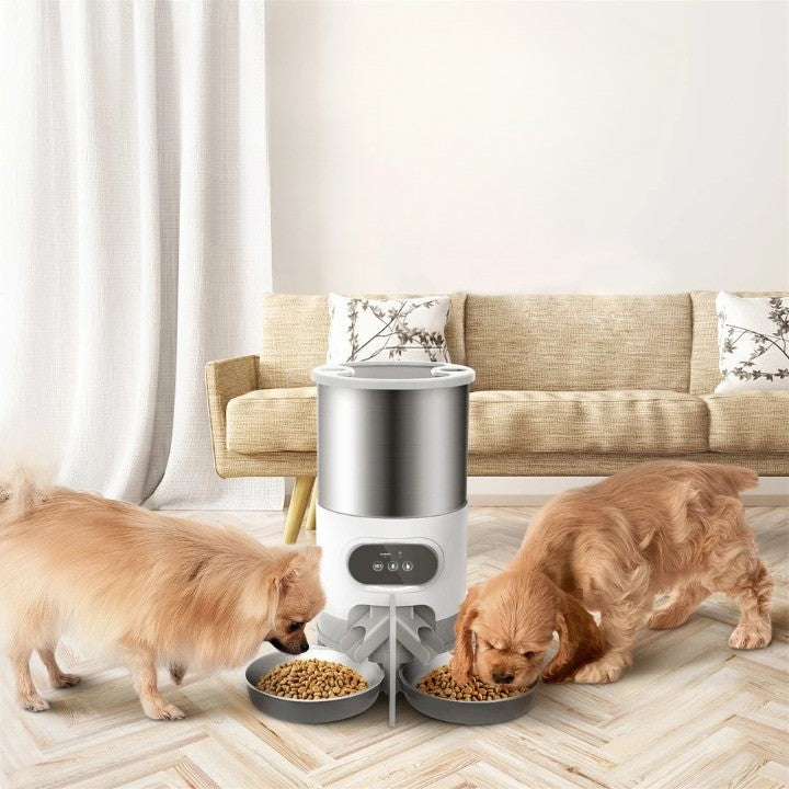 Dual Port Auto Pet Food Dispenser Station - Pexav