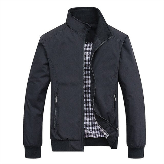 Thin Mens Leather Bomber Jacket - Pexav
