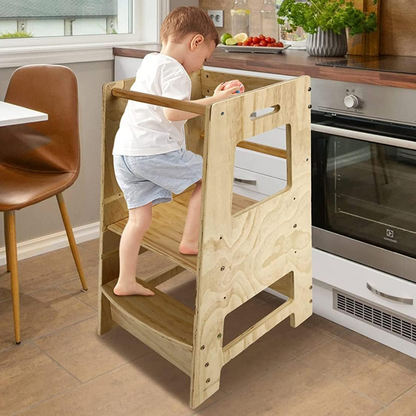 Kid's Kitchen Step Stool Helper Tower Ladder - Pexav